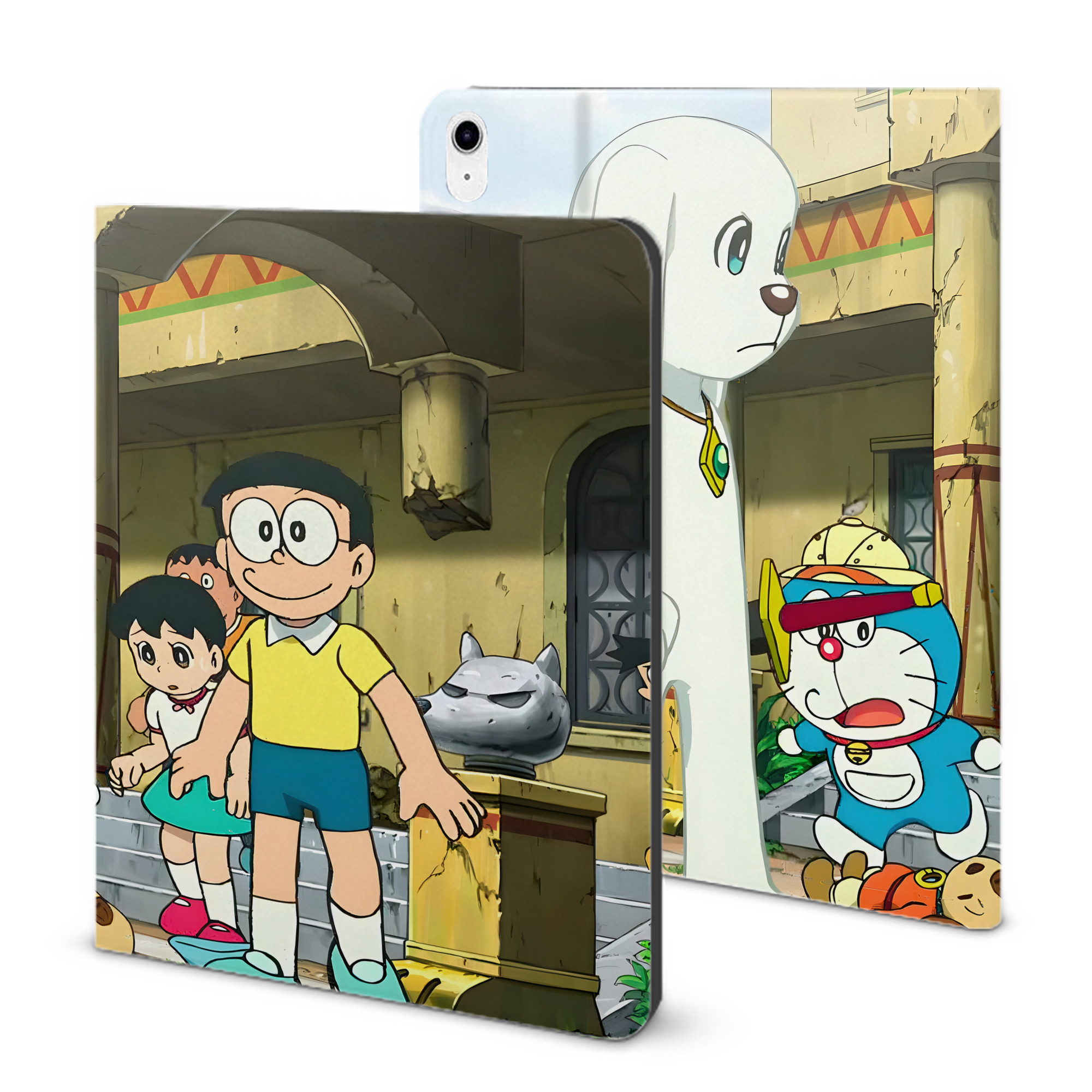 （画像用） ドラえもん Doraemon IPad ケース ブック型 PUレザー TPU 耐衝撃 軽量 薄型 ペン収納なし 全面保護 IPad 各モデル対応
